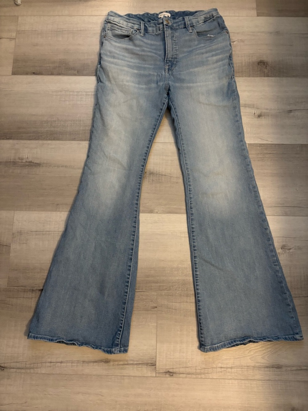 Good American Good Legs Flare Jeans Paperbag Waist Size 12 31 Stretch
